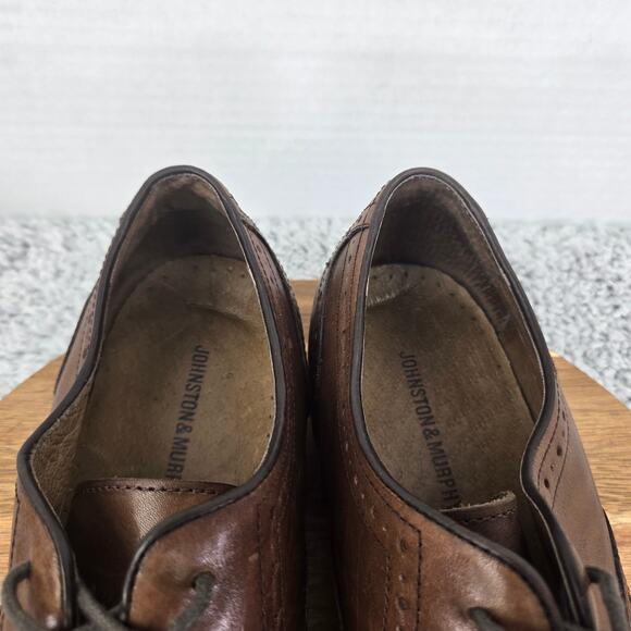 Johnston & Murphy Tyndall Brown Leather Cap Toe Brogue Oxford Dress Shoe Mens 11 - Picture 11 of 12